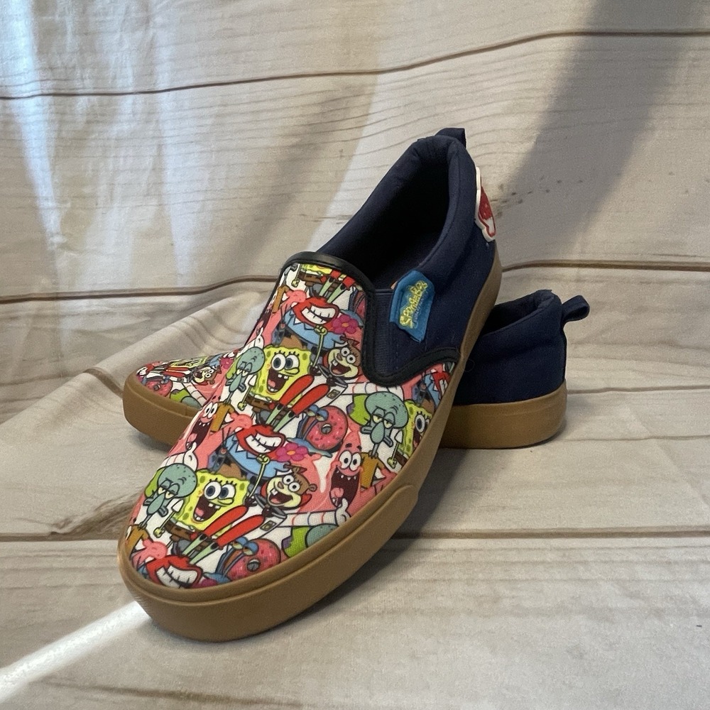 Ground Up Spongebob Squarepants Krusty Krap Slip On Canvas Sneakers Men's 8